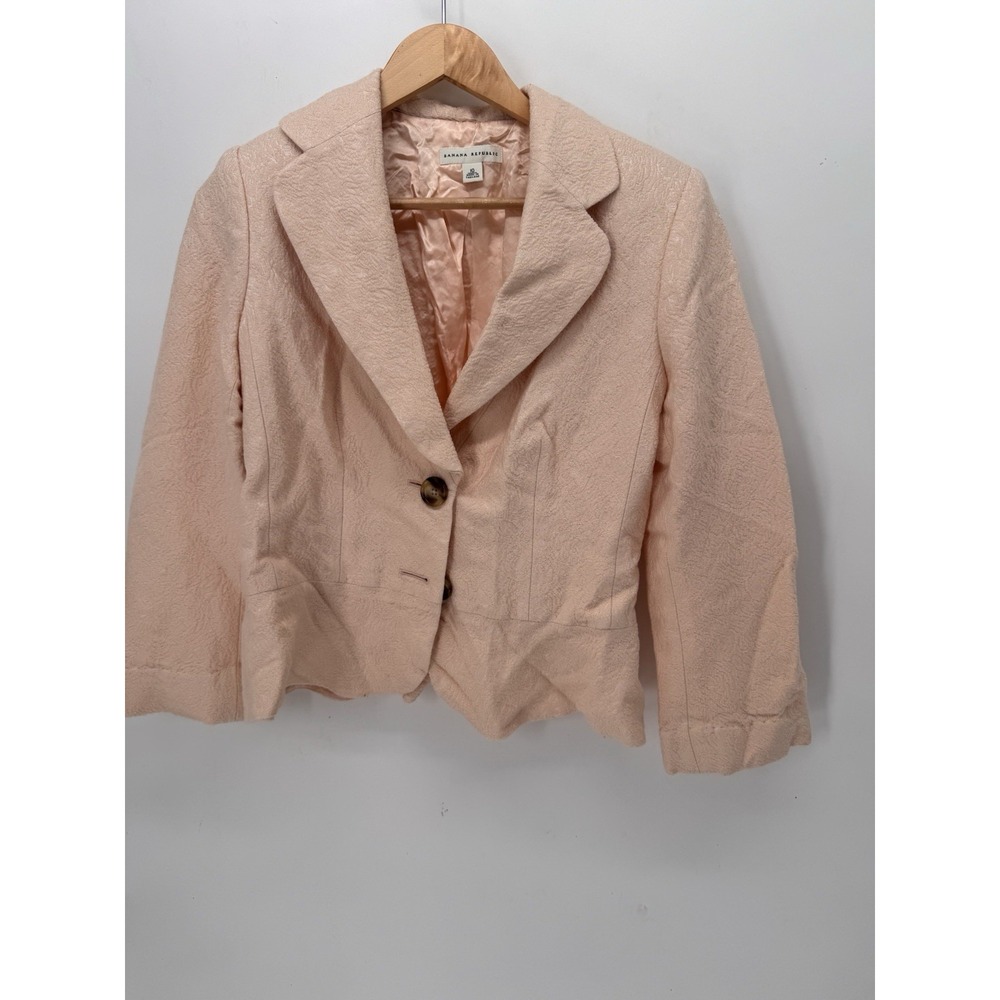 VtgBanana Republic Womens Blazer Size 10pale Pink Floral Sport coat Jacket Lined